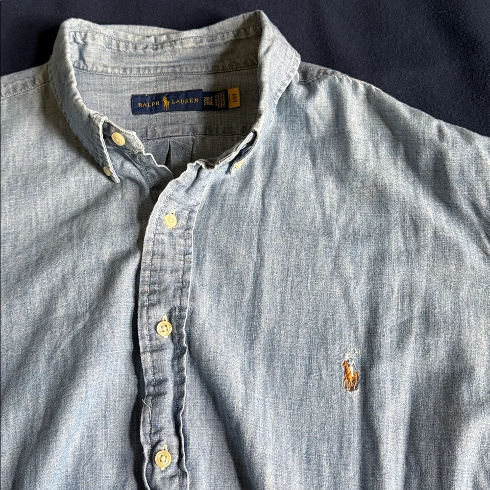 Polo Ralph Lauren Denim Button Down 2XL Tall - Picture 3 of 4